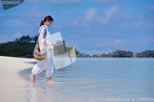 Image of happy woman enjoy  summer time