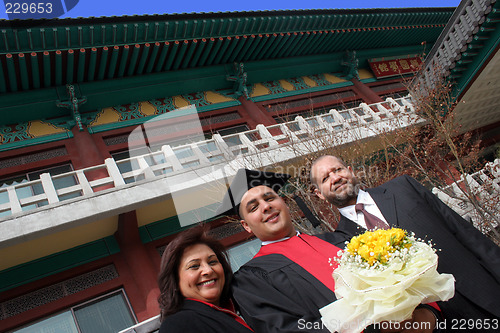 Image of University graduate with his parents