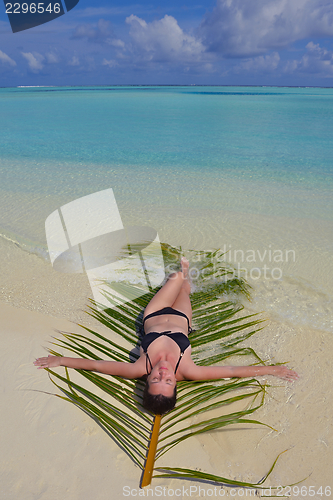 Image of happy woman enjoy  summer time