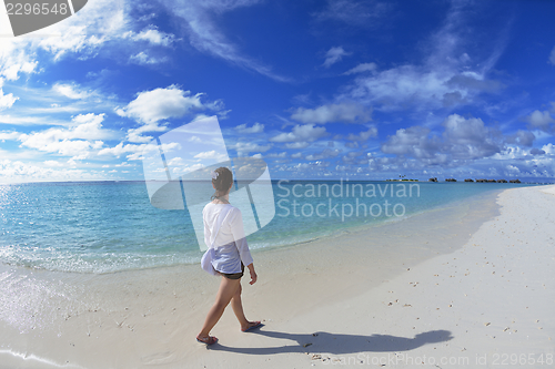 Image of happy woman enjoy  summer time