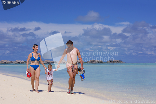 Image of happy family on vacation