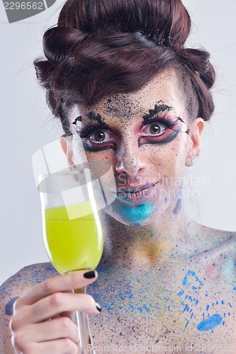 Image of Beautiful Woman with  Luxury Makeup