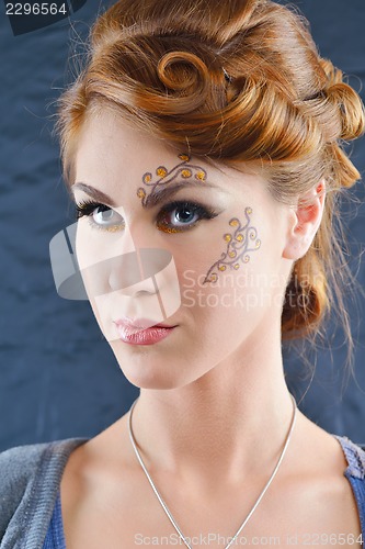 Image of Beautiful Woman with  Luxury Makeup