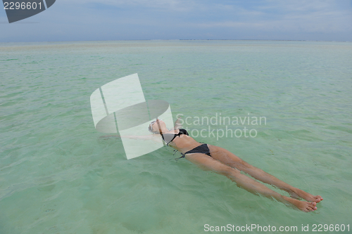 Image of happy woman enjoy  summer time