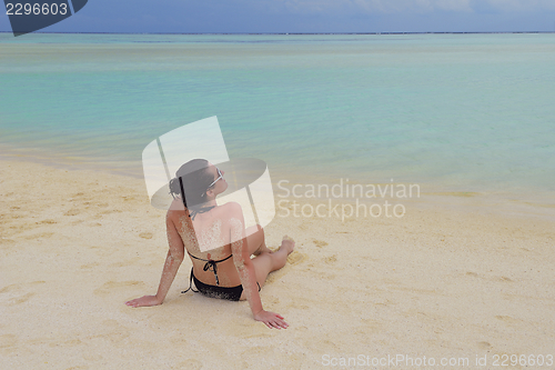 Image of happy woman enjoy  summer time