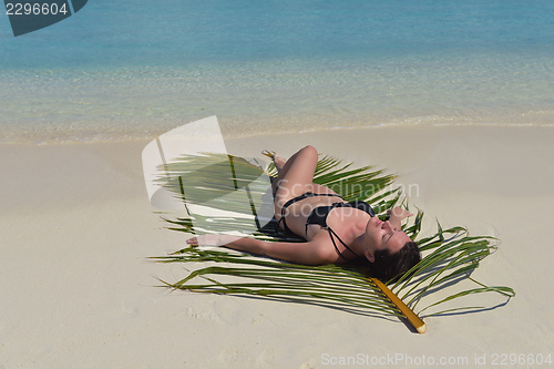 Image of happy woman enjoy  summer time