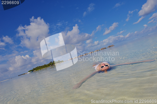 Image of happy woman enjoy  summer time