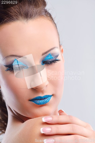 Image of Beautiful Woman with  Luxury Makeup