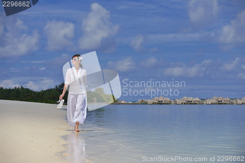 Image of happy woman enjoy  summer time