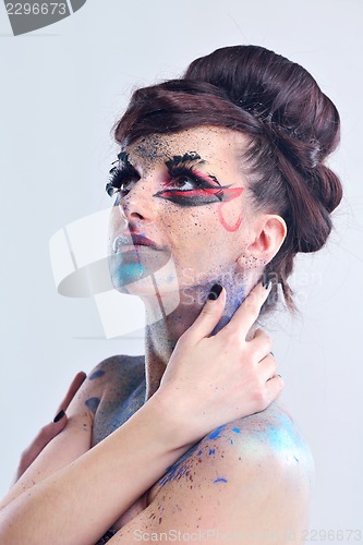 Image of Beautiful Woman with  Luxury Makeup