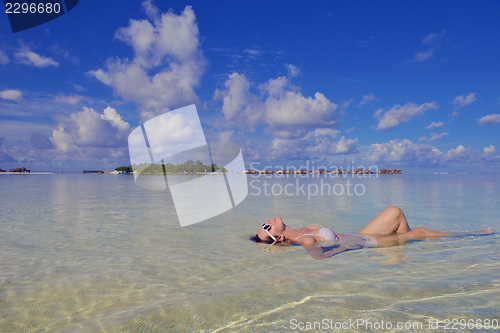 Image of happy woman enjoy  summer time
