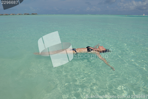 Image of happy woman enjoy  summer time