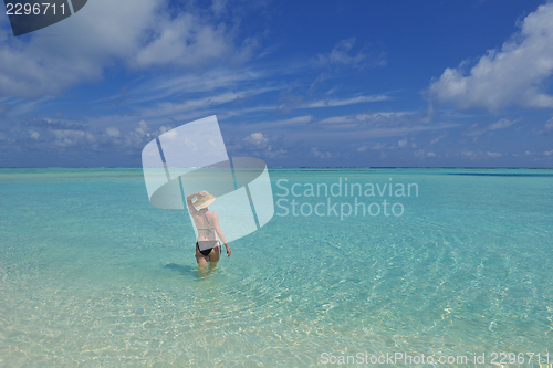 Image of happy woman enjoy  summer time