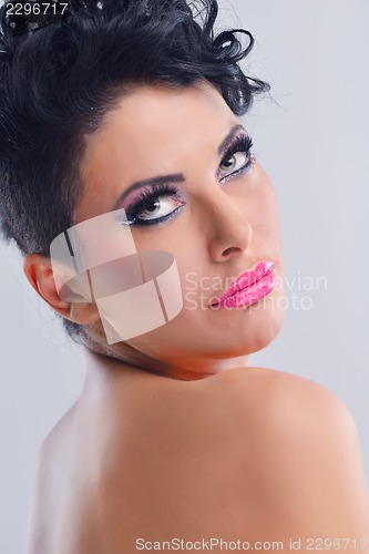 Image of Beautiful Woman with  Luxury Makeup