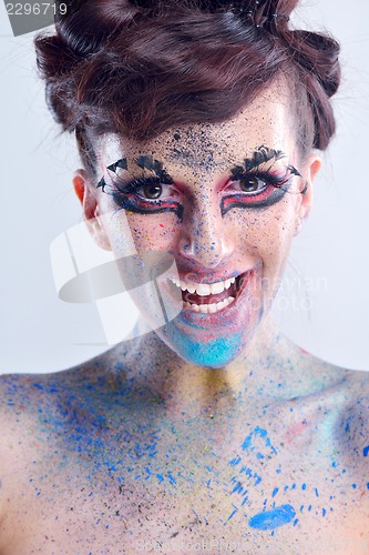 Image of Beautiful Woman with  Luxury Makeup