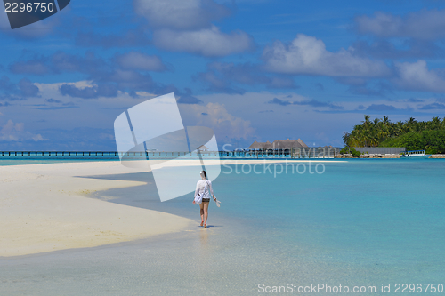 Image of happy woman enjoy  summer time