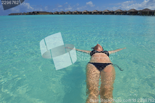 Image of happy woman enjoy  summer time