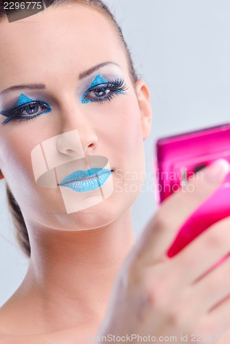 Image of Beautiful Woman with  Luxury Makeup