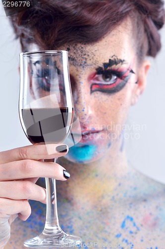 Image of Beautiful Woman with  Luxury Makeup