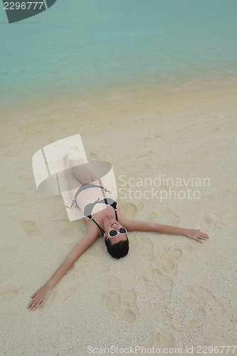 Image of happy woman enjoy  summer time