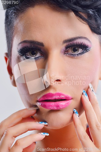 Image of Beautiful Woman with  Luxury Makeup