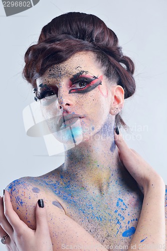 Image of Beautiful Woman with  Luxury Makeup