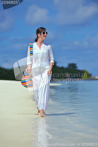 Image of happy woman enjoy  summer time