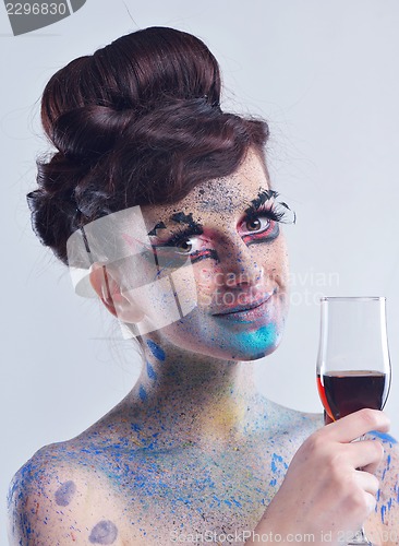 Image of Beautiful Woman with  Luxury Makeup