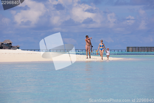 Image of happy family on vacation