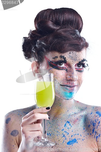 Image of Beautiful Woman with  Luxury Makeup