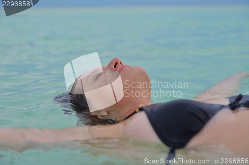 Image of happy woman enjoy  summer time