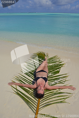 Image of happy woman enjoy  summer time