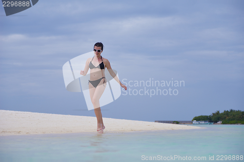 Image of happy woman enjoy  summer time