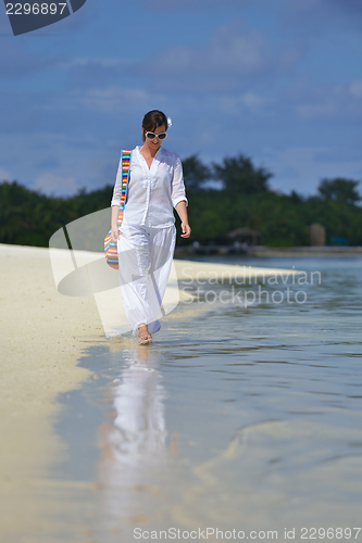 Image of happy woman enjoy  summer time