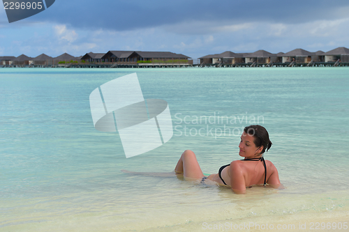 Image of happy woman enjoy  summer time