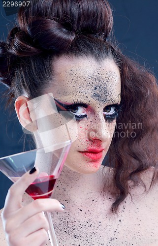 Image of Beautiful Woman with  Luxury Makeup