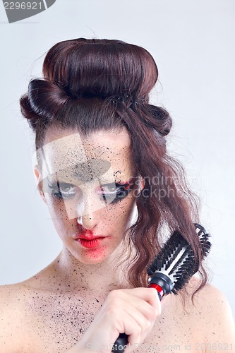 Image of Beautiful Woman with  Luxury Makeup