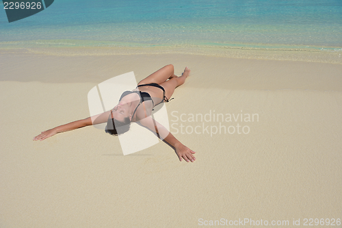 Image of happy woman enjoy  summer time