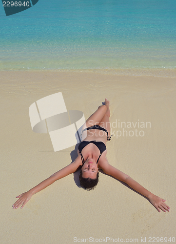 Image of happy woman enjoy  summer time