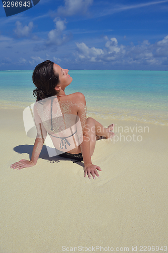 Image of happy woman enjoy  summer time