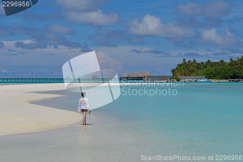 Image of happy woman enjoy  summer time