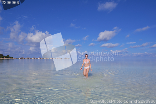 Image of happy woman enjoy  summer time
