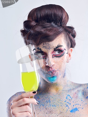 Image of Beautiful Woman with  Luxury Makeup