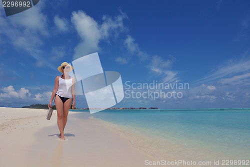 Image of happy woman enjoy  summer time
