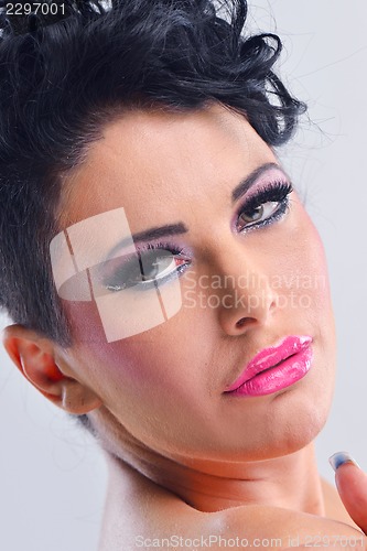 Image of Beautiful Woman with  Luxury Makeup