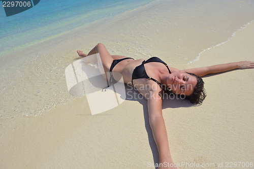 Image of happy woman enjoy  summer time
