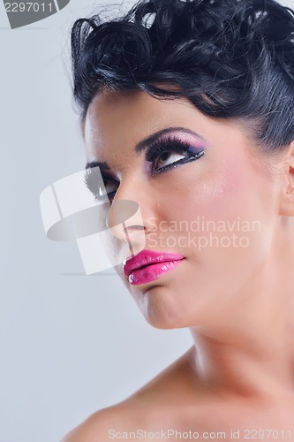 Image of Beautiful Woman with  Luxury Makeup