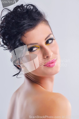 Image of Beautiful Woman with  Luxury Makeup