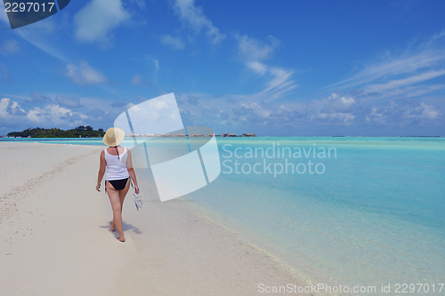 Image of happy woman enjoy  summer time