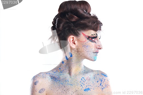 Image of Beautiful Woman with  Luxury Makeup